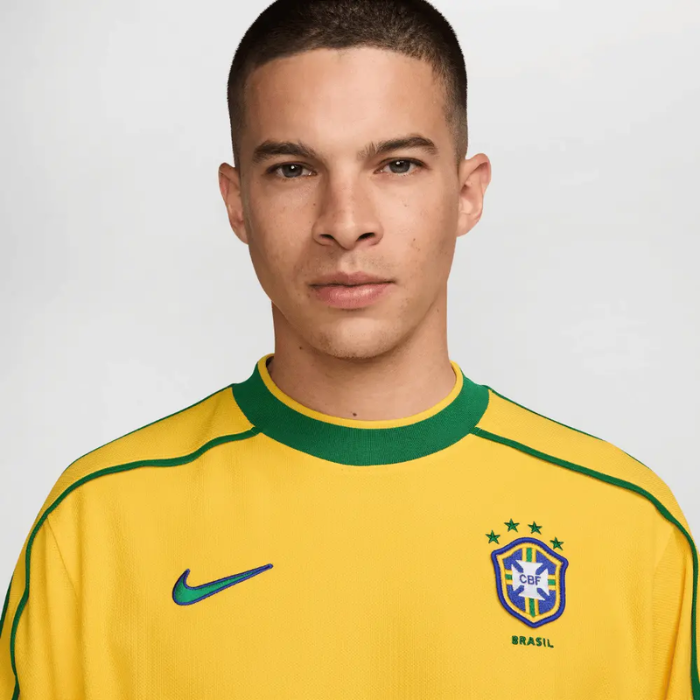 Camisa Retrô Home do Brasil #9 Ronaldo 1998 Torcedor Nike Masculina - Amarela