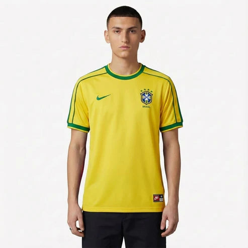 Camisa Retrô Home do Brasil 1998 Torcedor Nike Masculina - Amarela