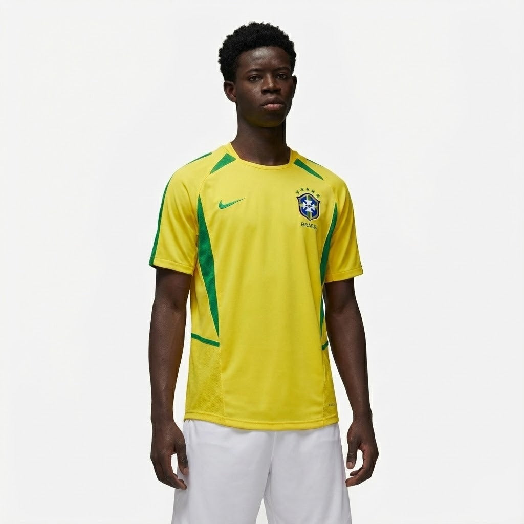 Camisa Retrô Home do Brasil 2002 Torcedor Nike Masculina - Amarela