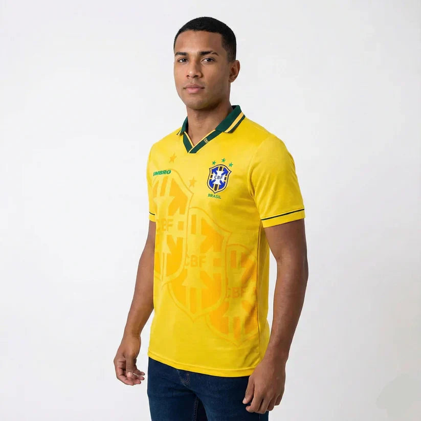 Camisa Retrô Home do Brasil 1994 Torcedor Umbro Masculina - Amarela
